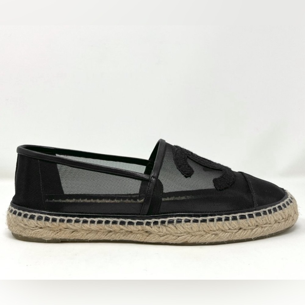 🥰 CC CHANEL mesh black espadrilles 38
